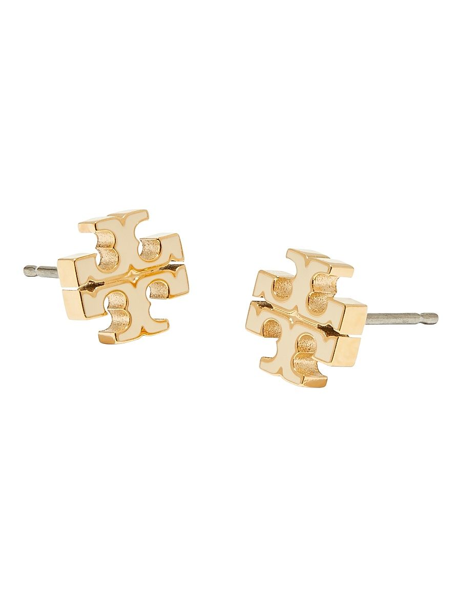 Women's Small Icon Goldtone & Enamel Stud Earrings - New Ivory