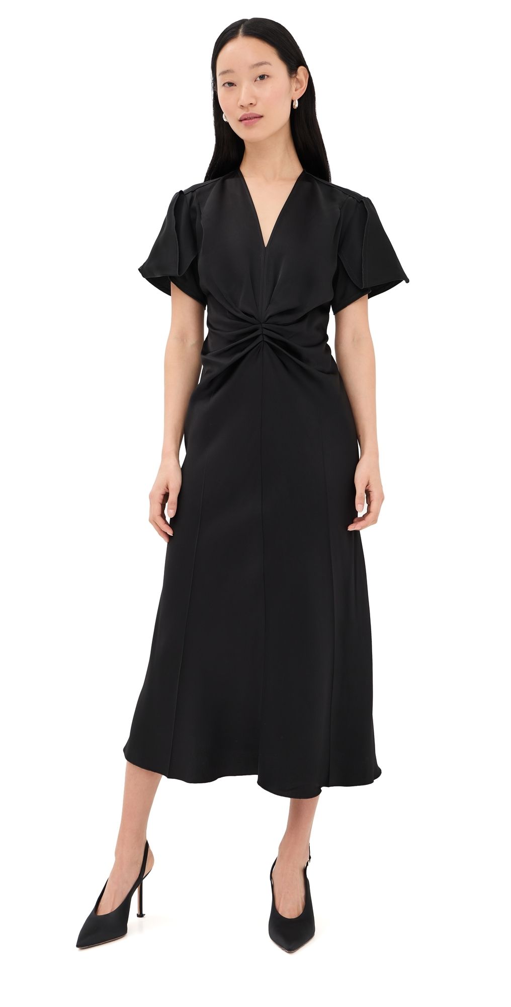 Victoria Beckham Eve Midi Dress Black 8