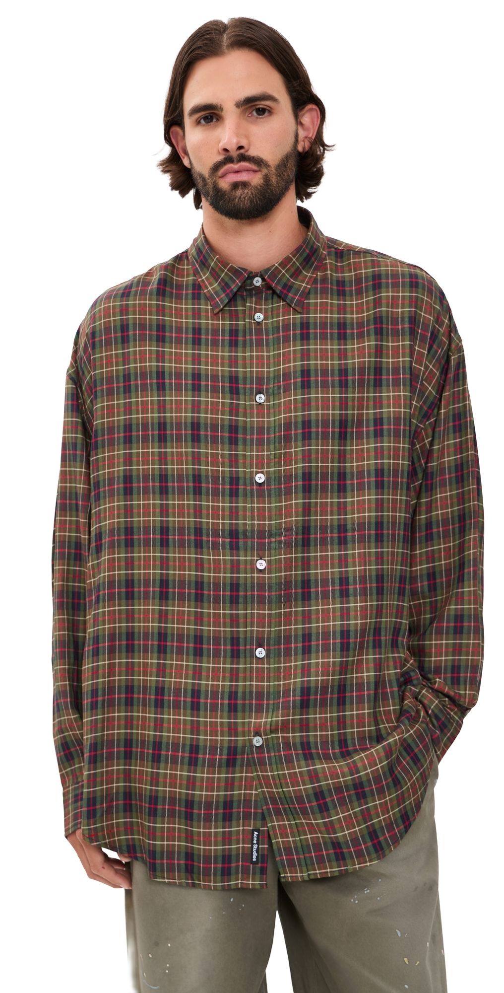 Acne Studios Setar Check Flannel Shirt Green Multi 52