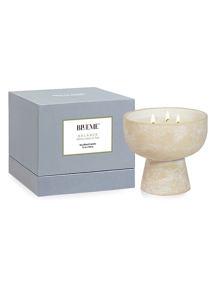 Balance White Lotus & Tea Medium Ceramic Candle