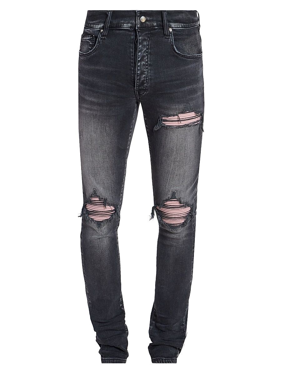 Men's MX1 Distressed Skinny Jeans - Storm Black - Size 28