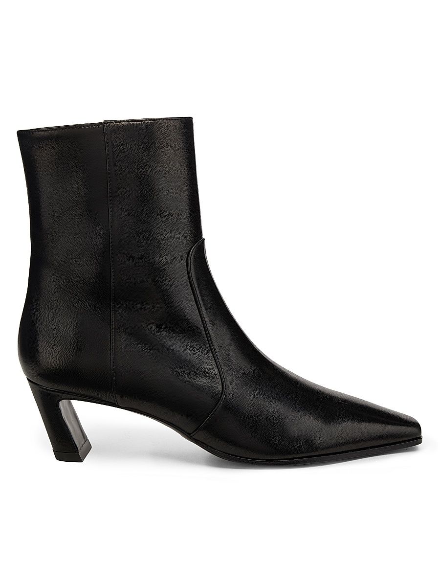 Women's Stassi 50MM Leather Ankle Boots - Black - Size 7