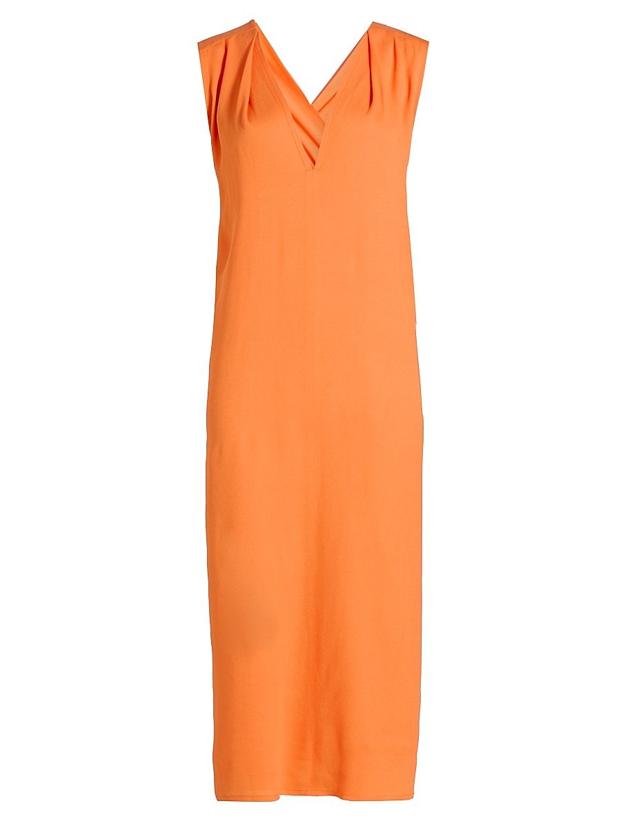 Women's Gathered Shoulder Sable Midi-Dress - Orange - Size 6
