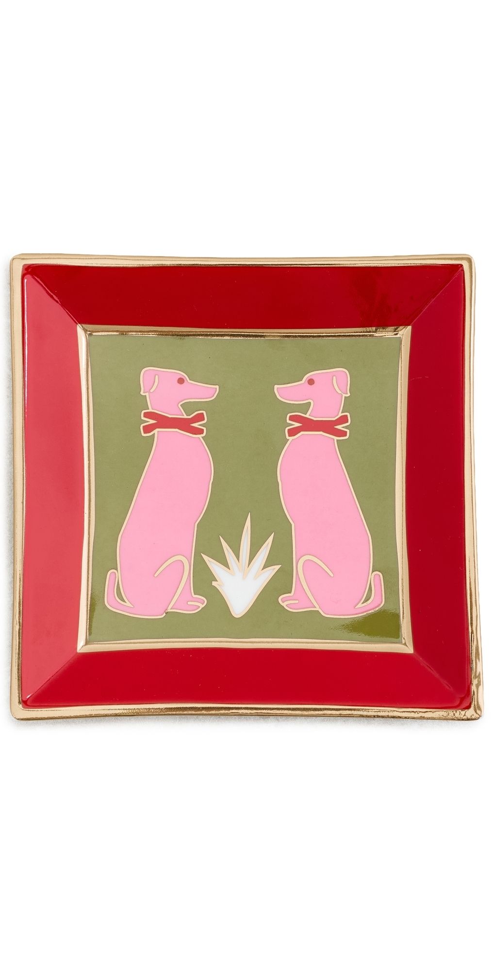 Jonathan Adler Playa Greyhounds Square Tray Red One Size
