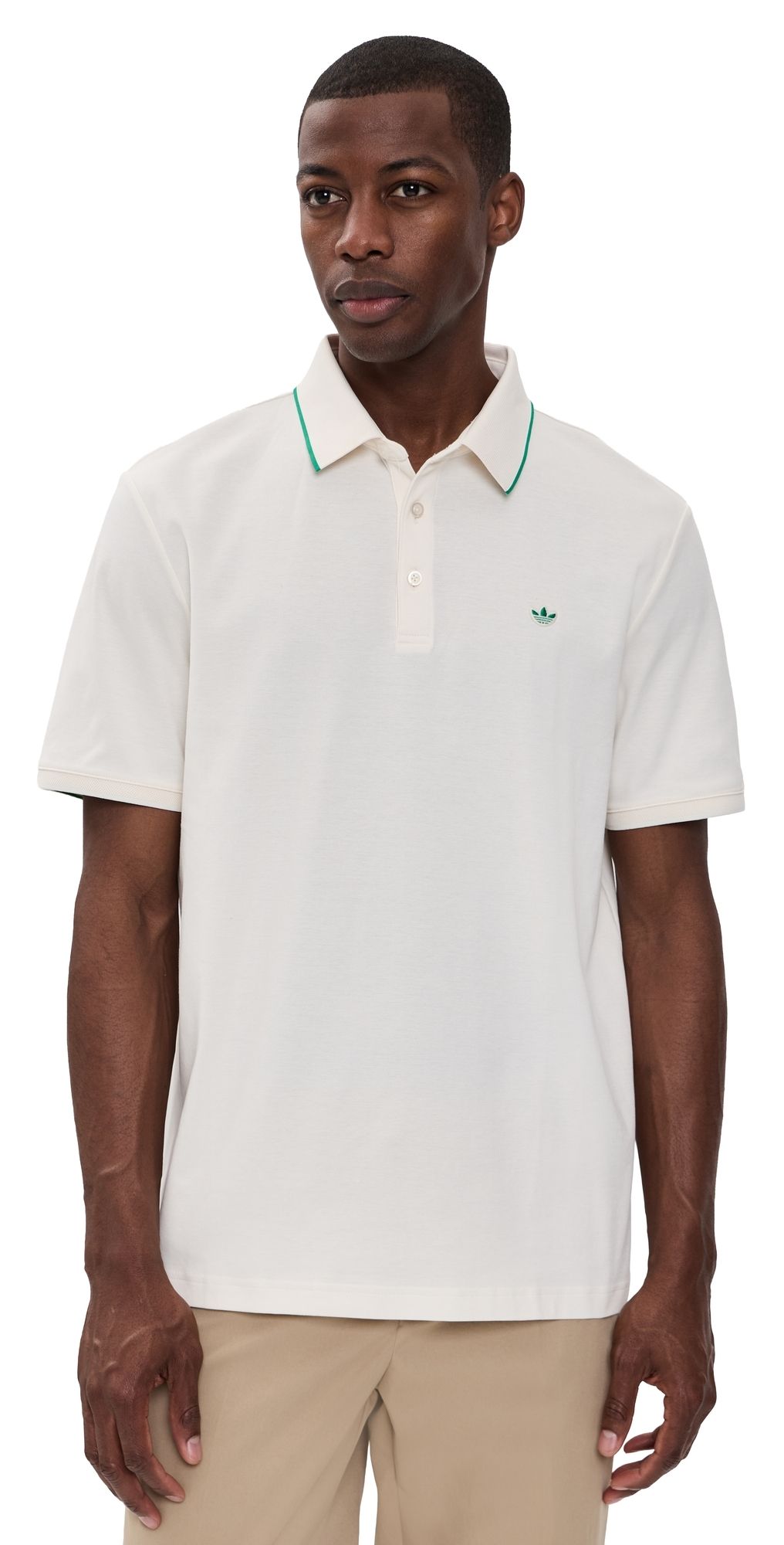 Adidas Golf Originals Twistknit Trefoil Polo Chalk White/Court Green L