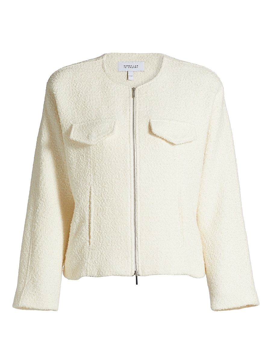 Women's Prewett Zip-Front Jacket - Blanc De Blanc - Size 12