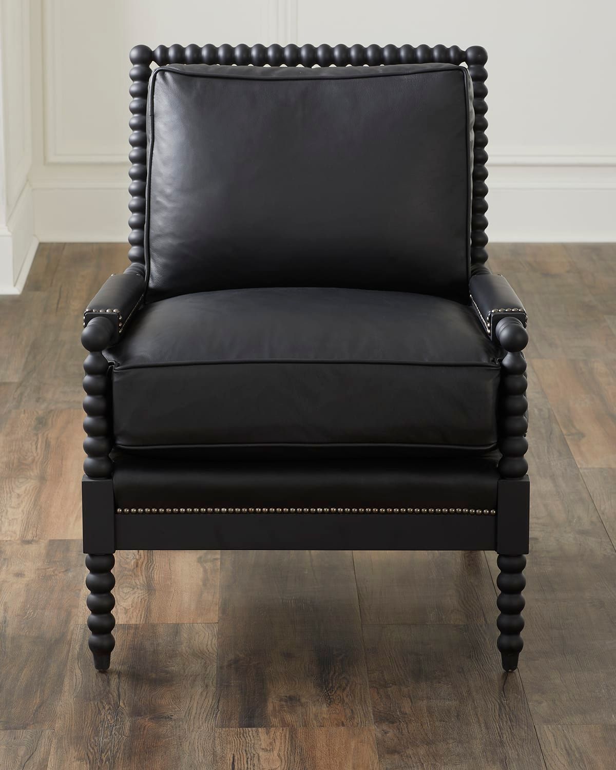 Graham Leather Spindle Chair