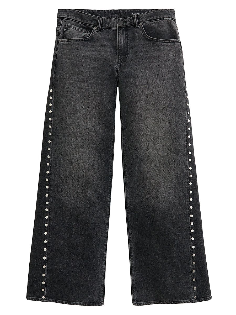 Women's Adria Studded Wide-Leg Jeans - Immensity - Size 31