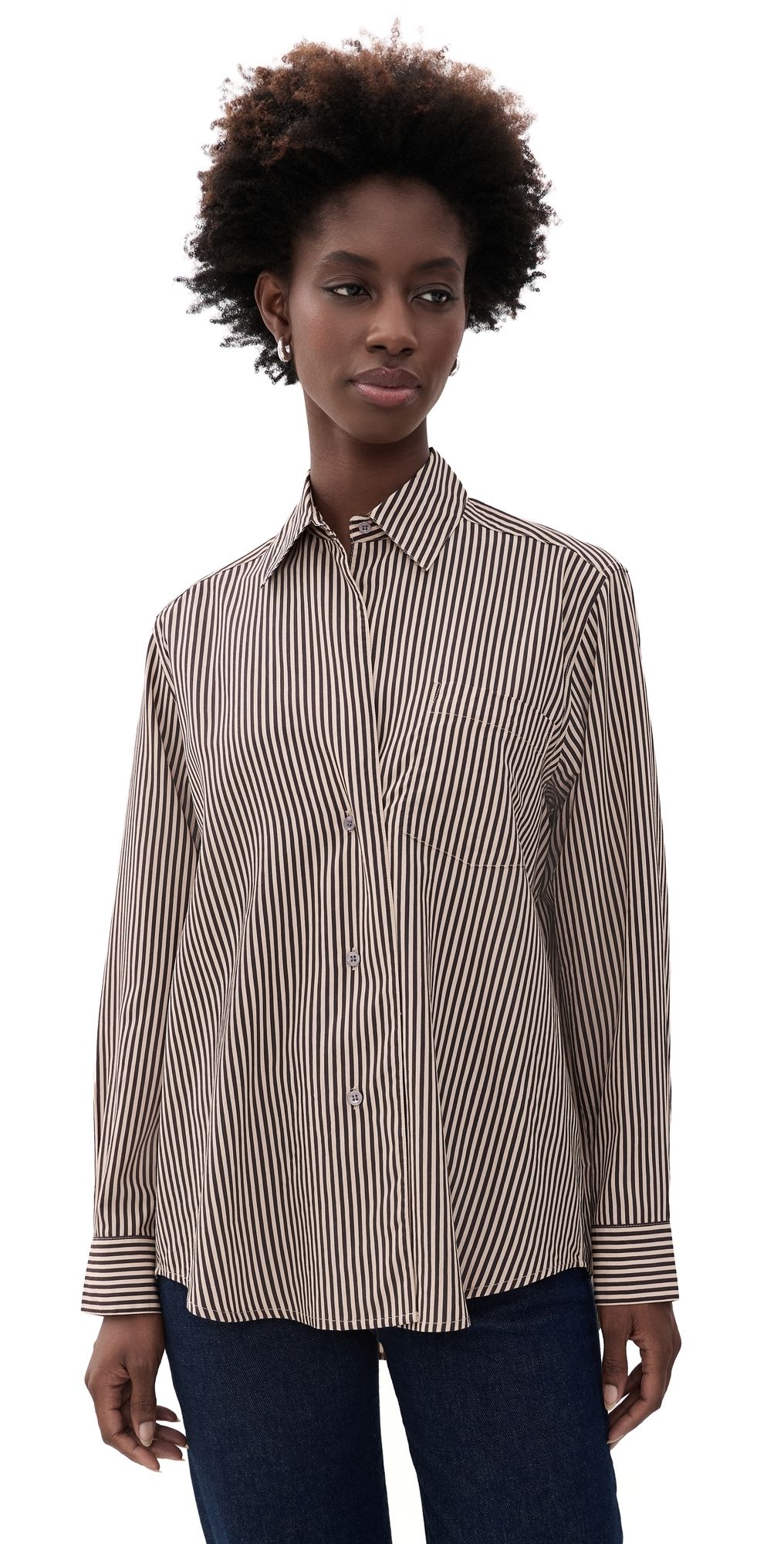AGOLDE Aris Button Down Shirt Trace Stripe/Teal/Mustard L
