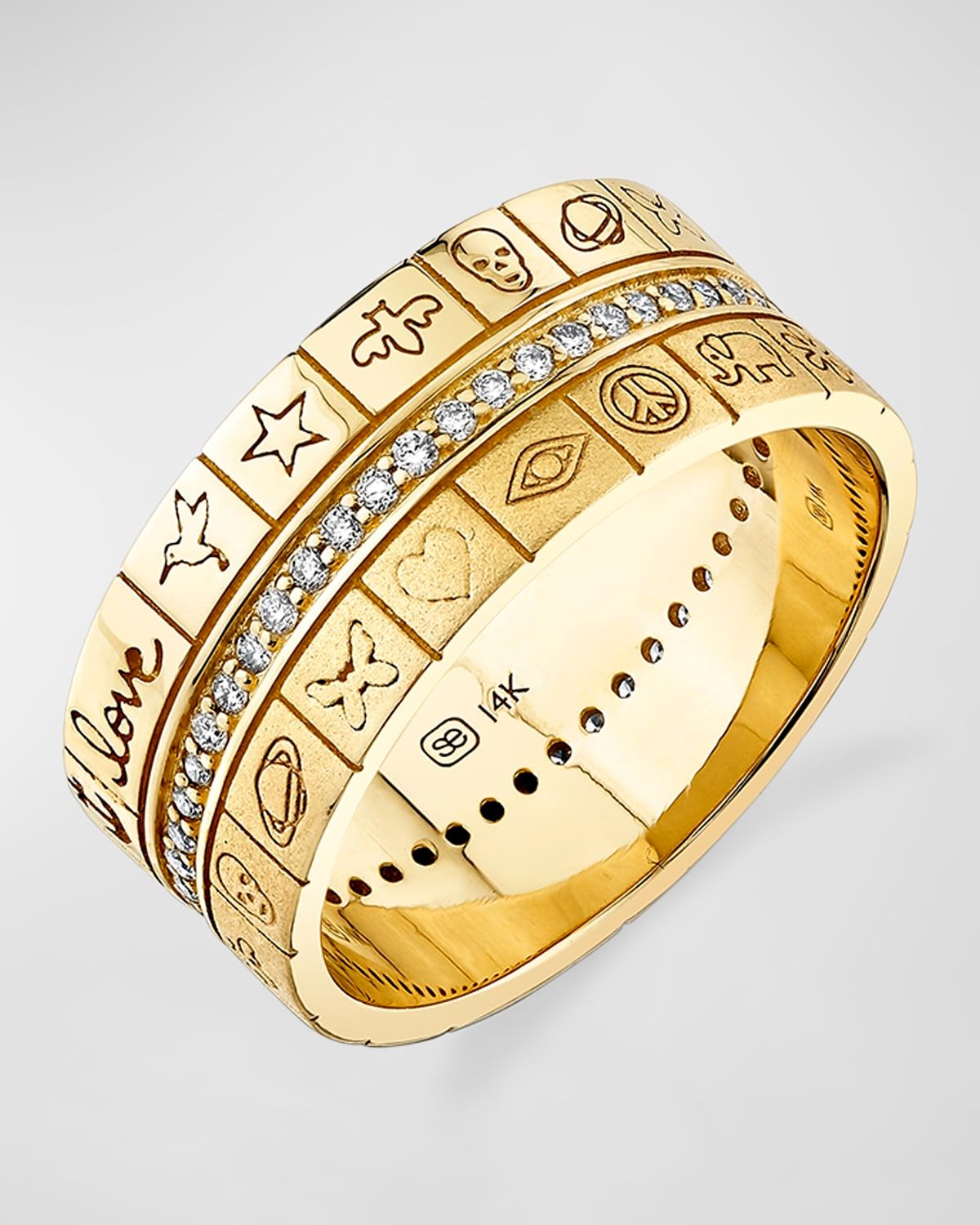 Icon Cigar Ring with Diamonds