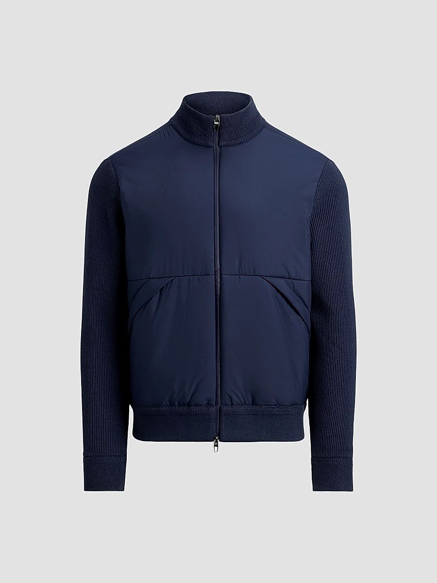 Polo Ralph Lauren Men's Performance Hybrid Full-Zip Sweater - Navy Combo - Size XXL