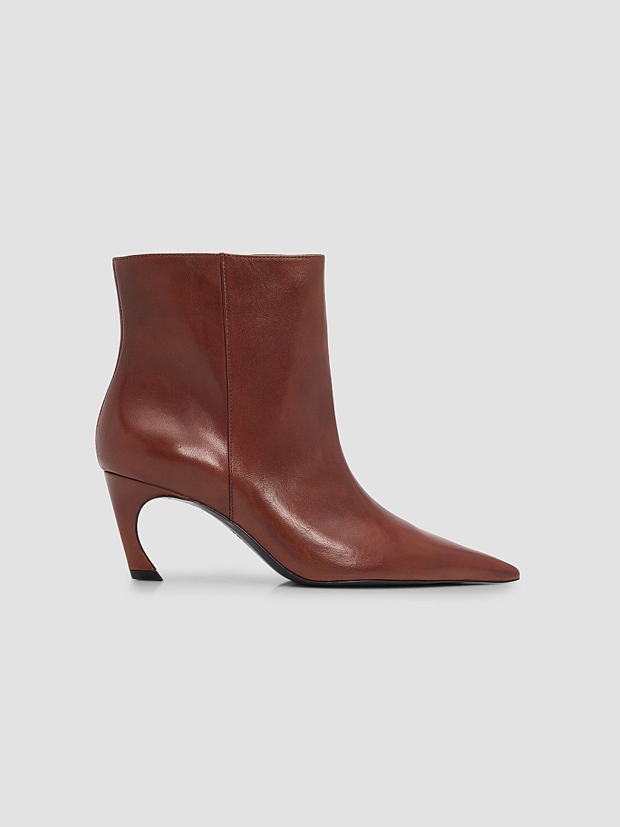 Women's Lexi 75MM Leather Ankle Boots - Warm Toffee - Size 9