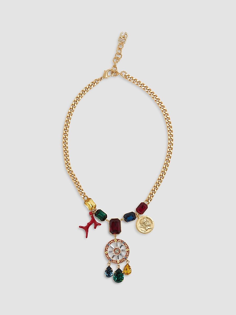 Women's Goldtone & Glass Crystal Charm Necklace - Gold