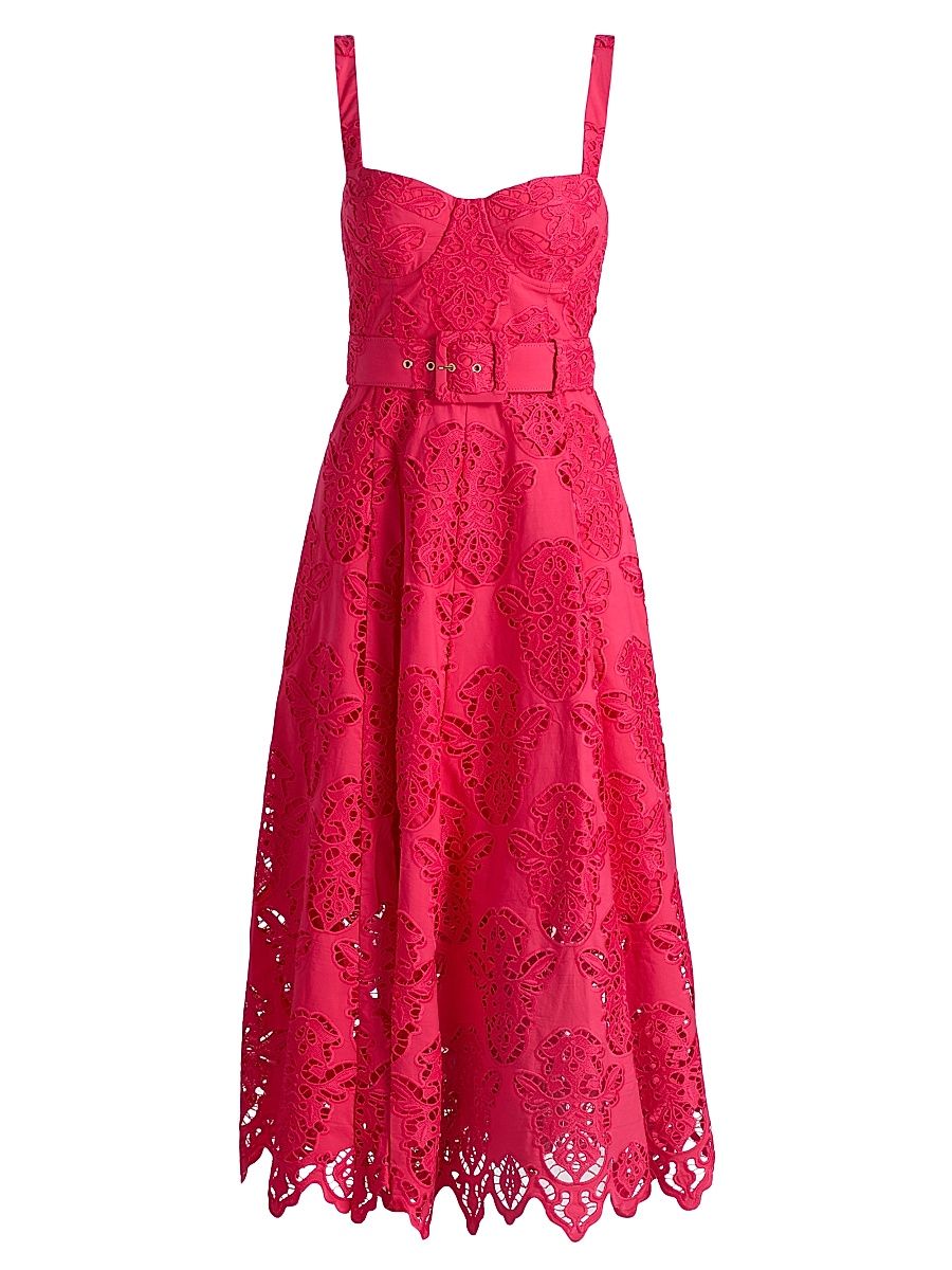 Women's Calypso Lace A-Line Midi-Dress - Azalea Eyelet - Size 14