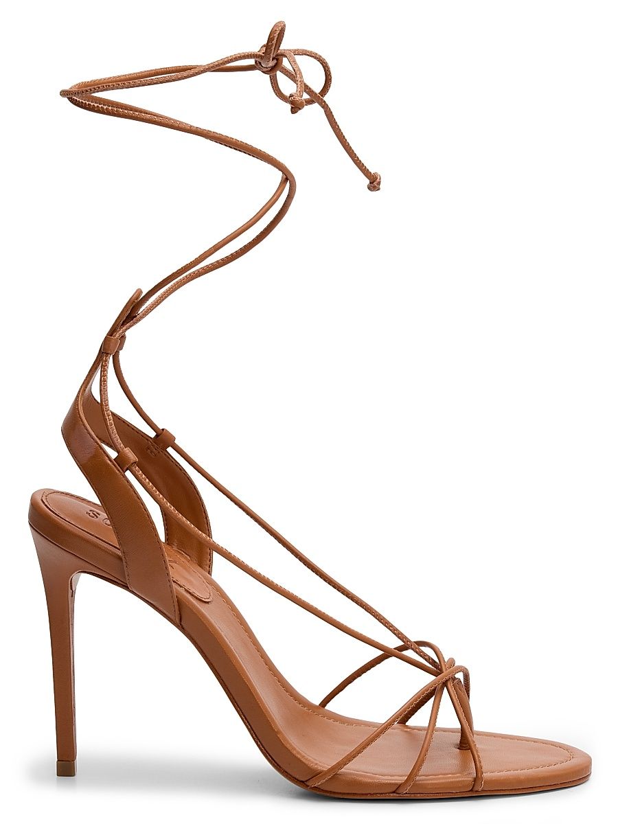 Women's Demetria 100MM Stiletto Sandals - Cuoio Brown - Size 11