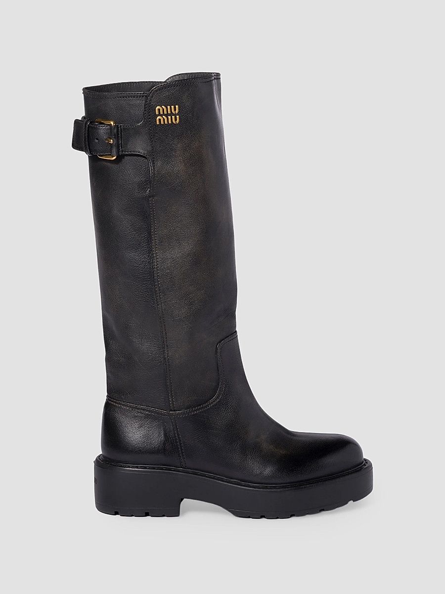 Women's Leather Boots - Black - Size 10