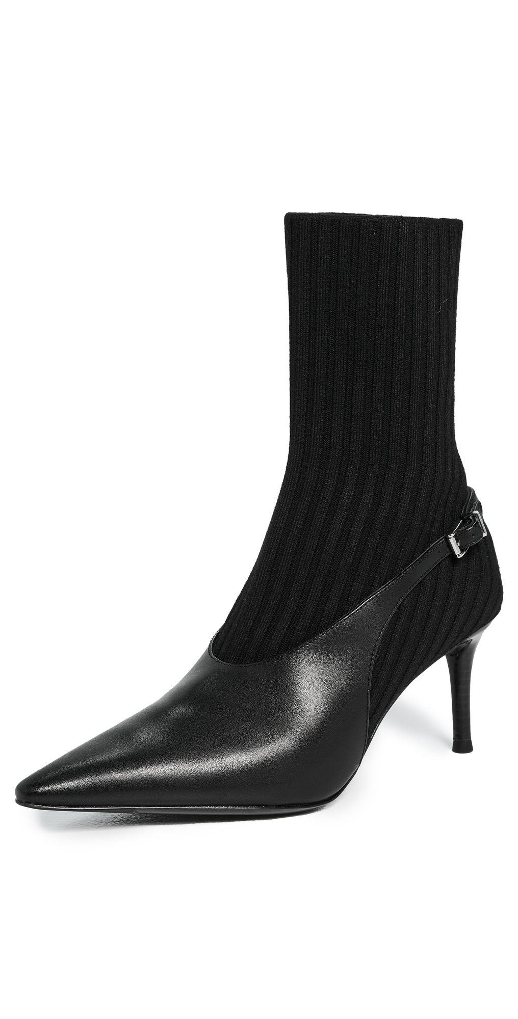 rag & bone Mercer Sock Slingback Boots Black 39.5