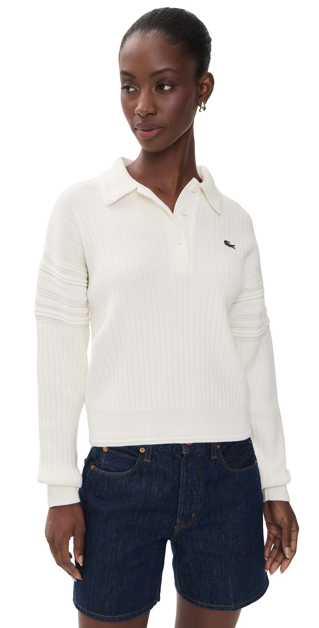 Lacoste Long Sleeve Polo Sweater Flour 12