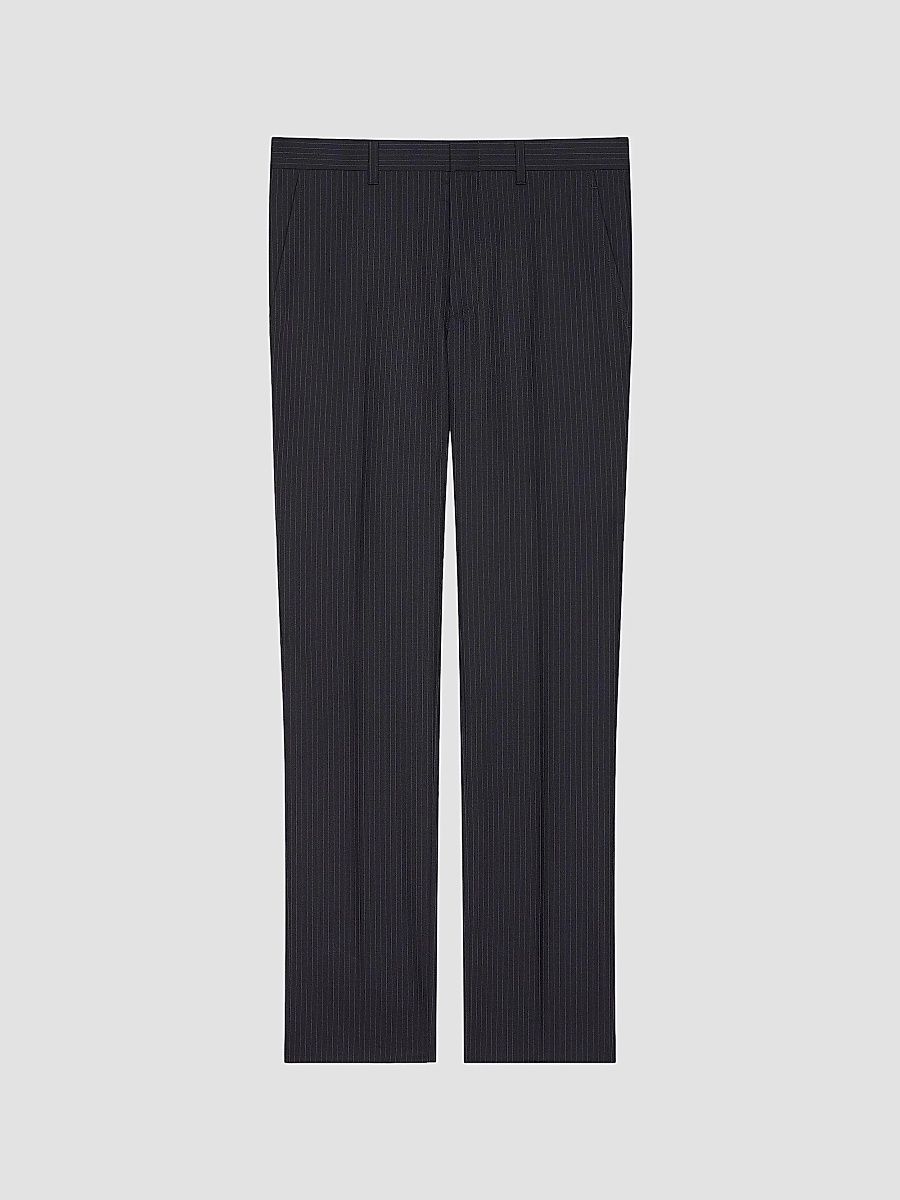 Givenchy Men's Slim Fit Striped Tailored Pants in Wool and Mohair - Navy - Size 30
