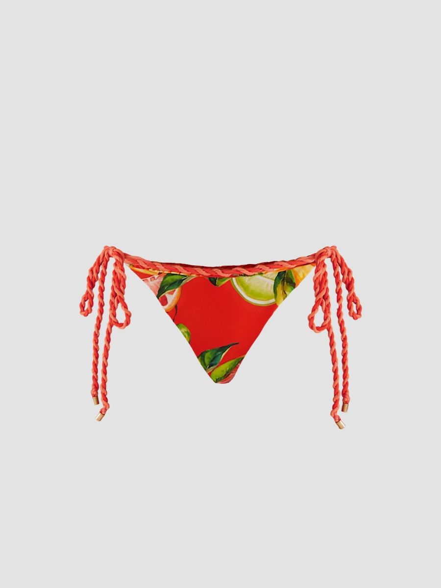 Farm Rio Women's Fruit Tie Bikini Bottom - Red - Size Large