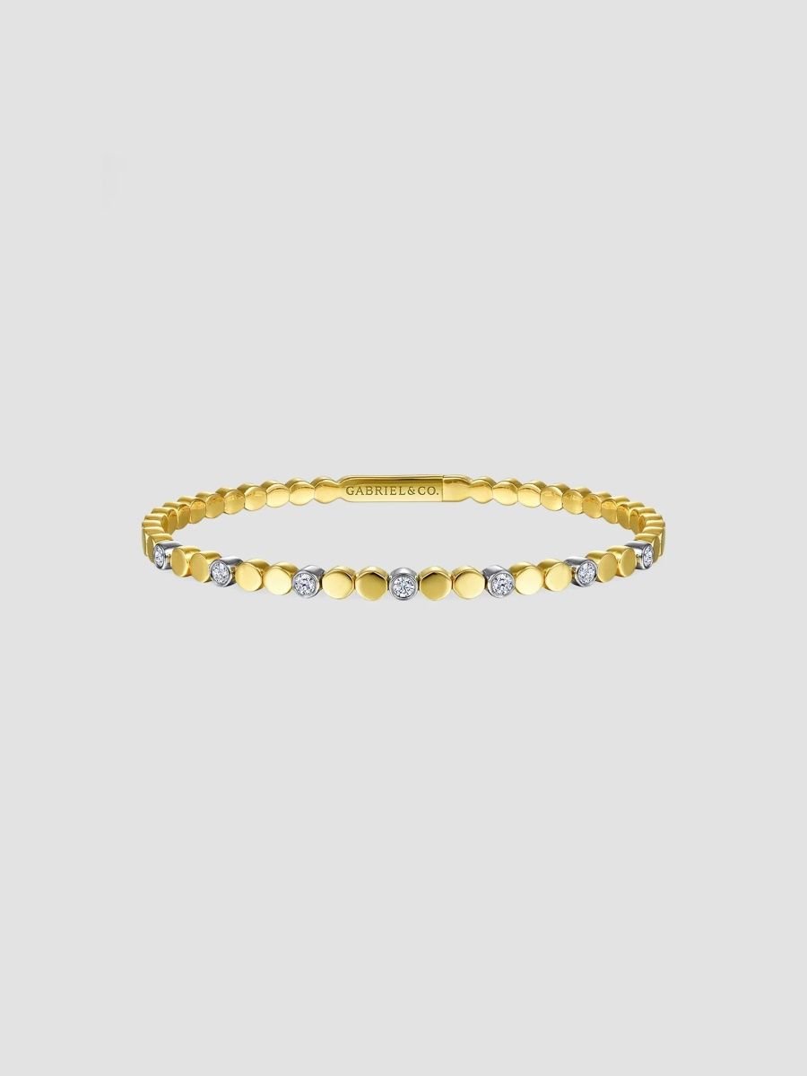 Gabriel & Co Women's Two-Tone 14K Gold & 0.35 TCW Diamond Bangle - Yellow Gold