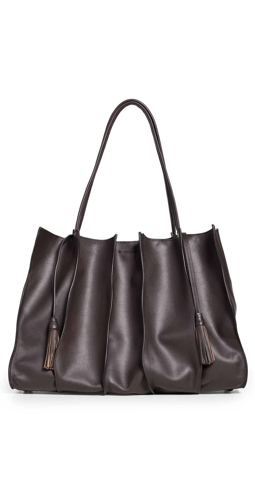 Ulla Johnson Adria Pleated Wave Tote Wenge One Size