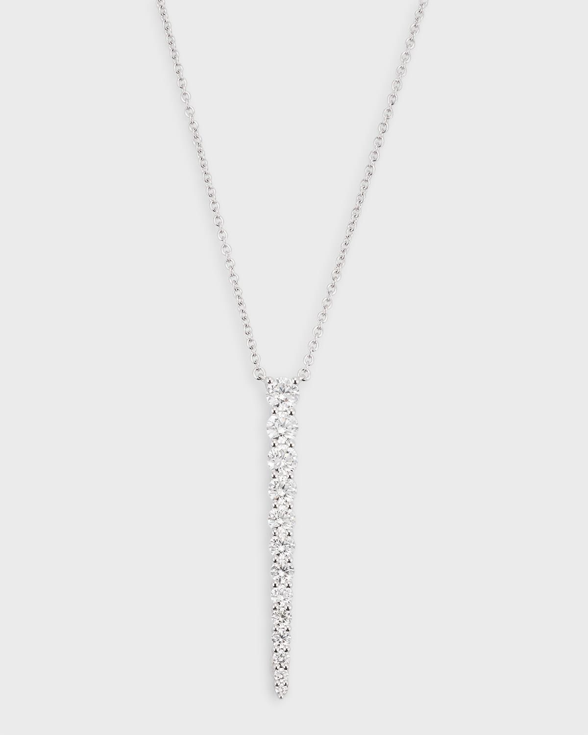 18KWG Vertical Diamond Bar Pendant