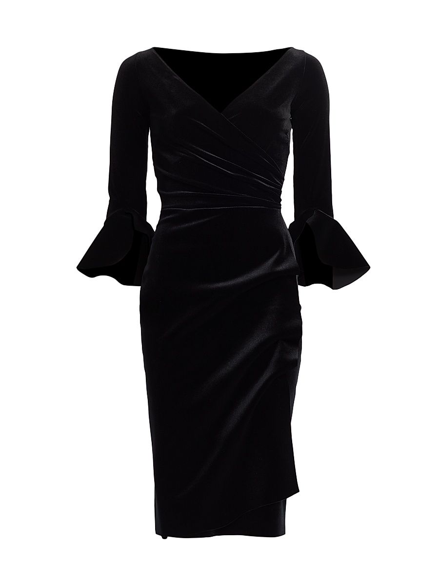 Chiara Boni La Petite Robe Women's Triana Velvet Wrap Dress - Black - Size 2