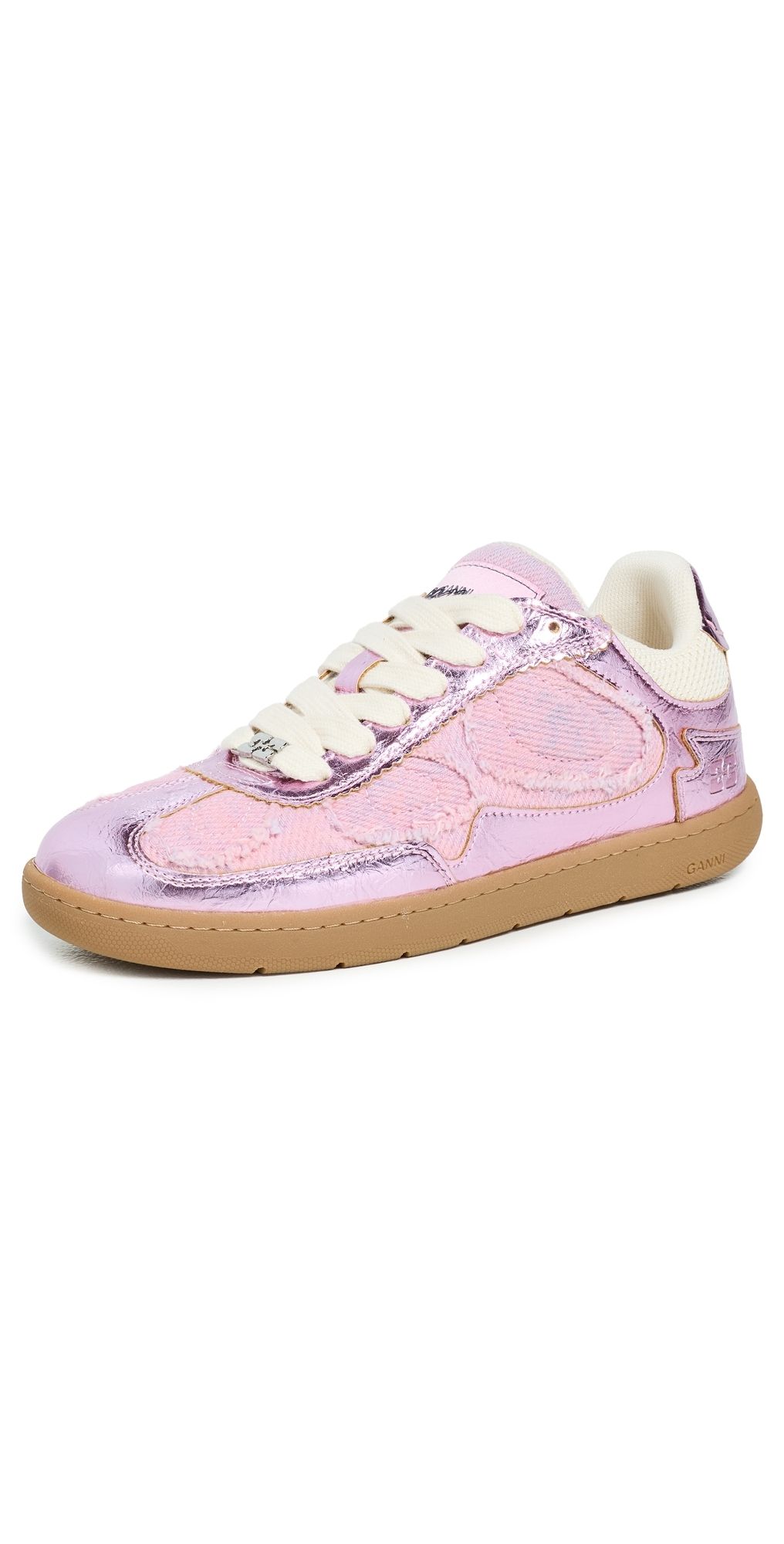 GANNI 08 Crinkle Metallic Sneakers Cameo Pink 39