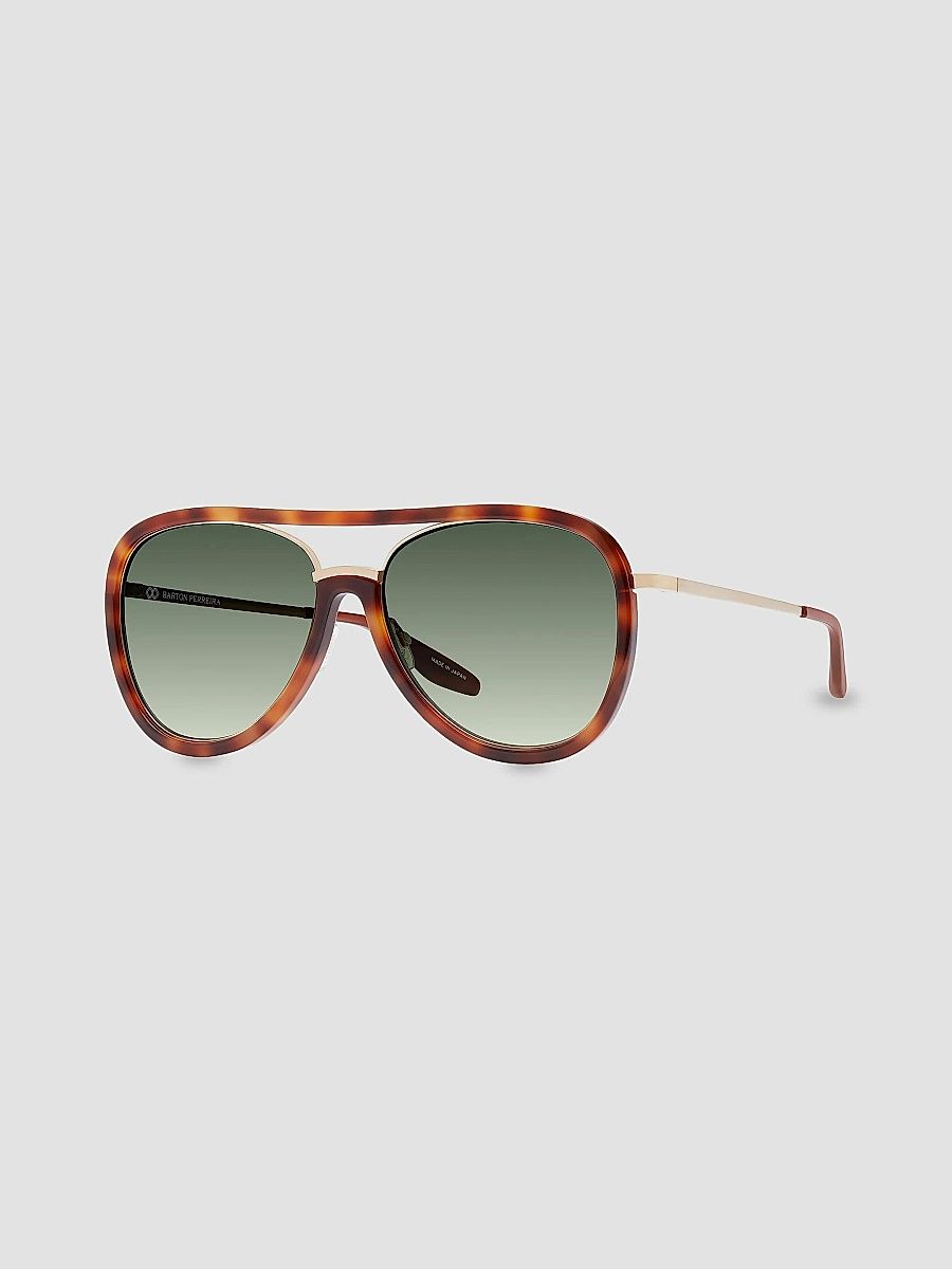 Barton Perreira Women's 59MM Fossett Aviator Sunglasses - Gold Beachwood Olive Gradient