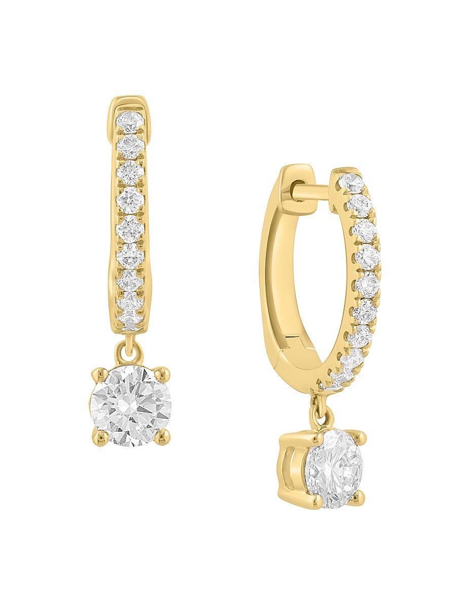Women's 14K Yellow Gold & 0.82 TCW Lab-Grown Diamond Drop Earrings - Yellow Gold