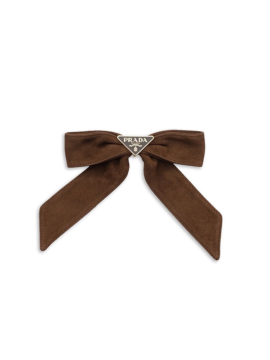 Women's Suede Hair Clip - Brown