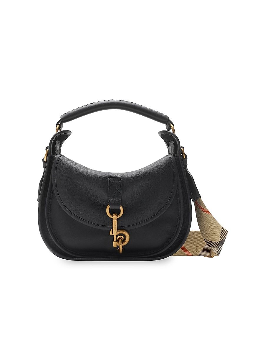 Women's Leather Crossbody Bag - Black