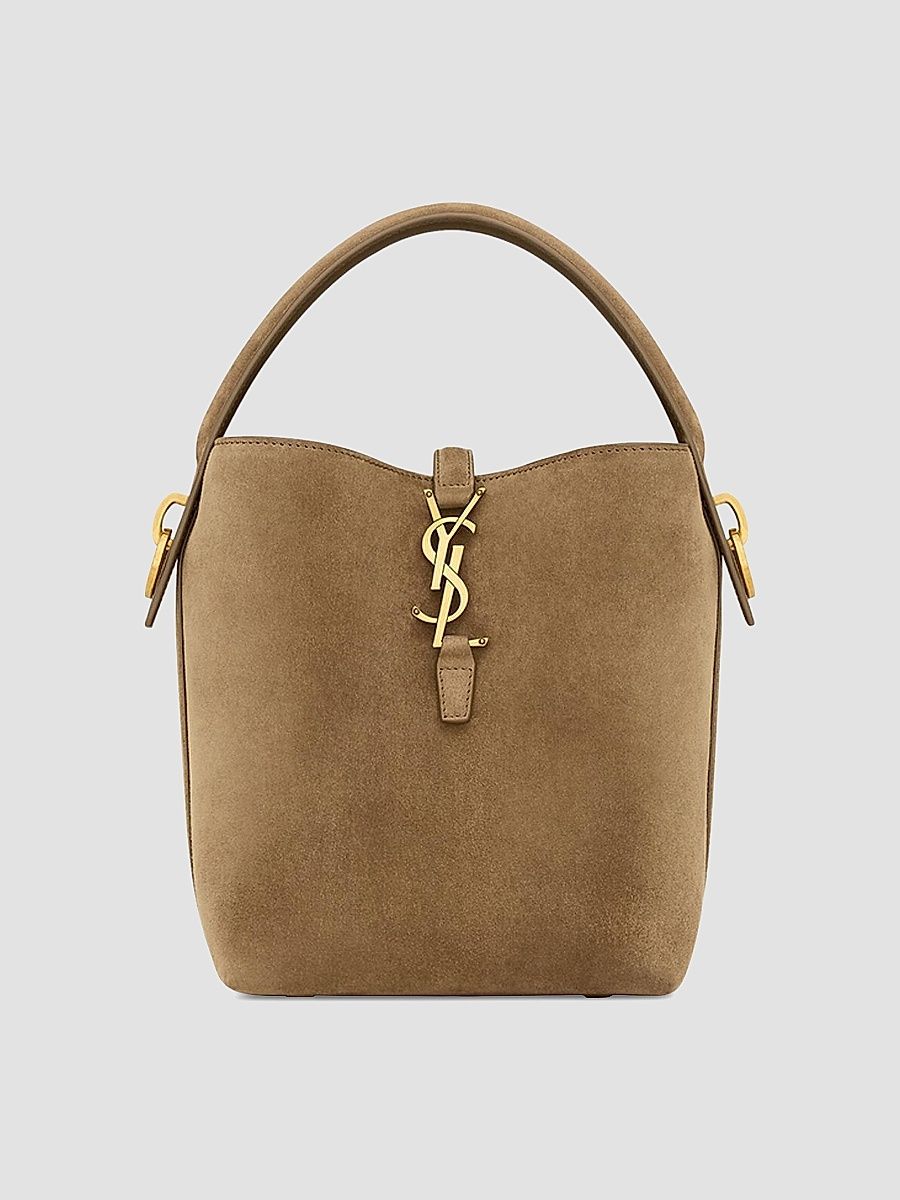 Saint Laurent Women's Le 37 Small Bucket Bag in Suede - Golden Leaf