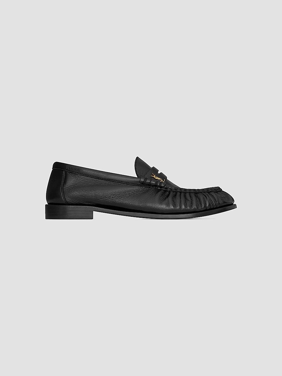 Saint Laurent Women's Le Loafers Supple in Shiny Leather - Black - Size 10.5