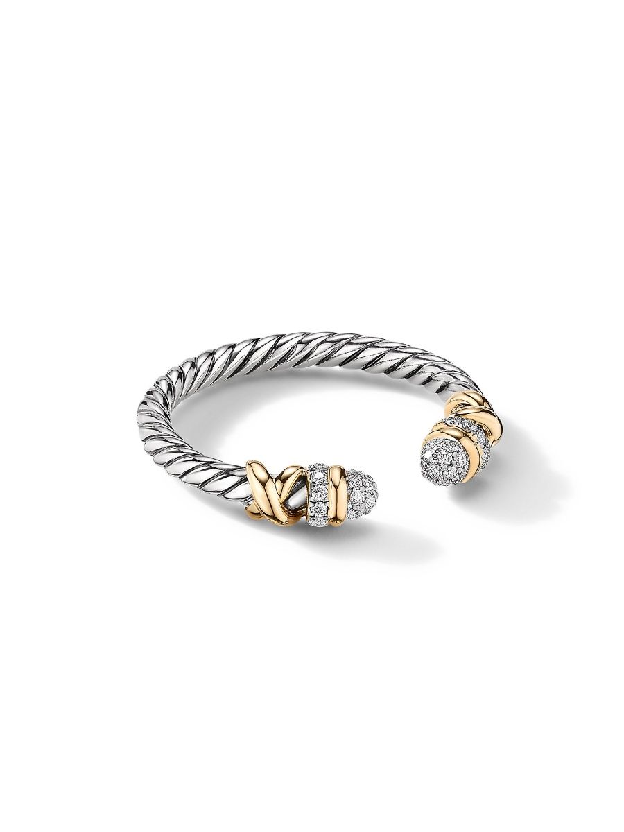 David Yurman Women's Petite Helena Ring With 18K Yellow Gold & Diamonds - Size 8