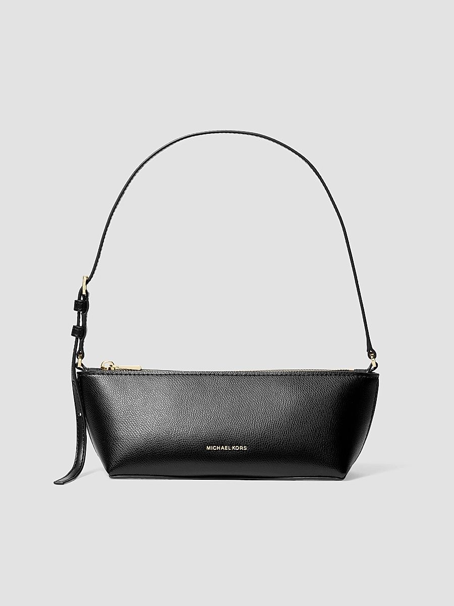 Women's Laila Small East West Leather Pouchette - Black