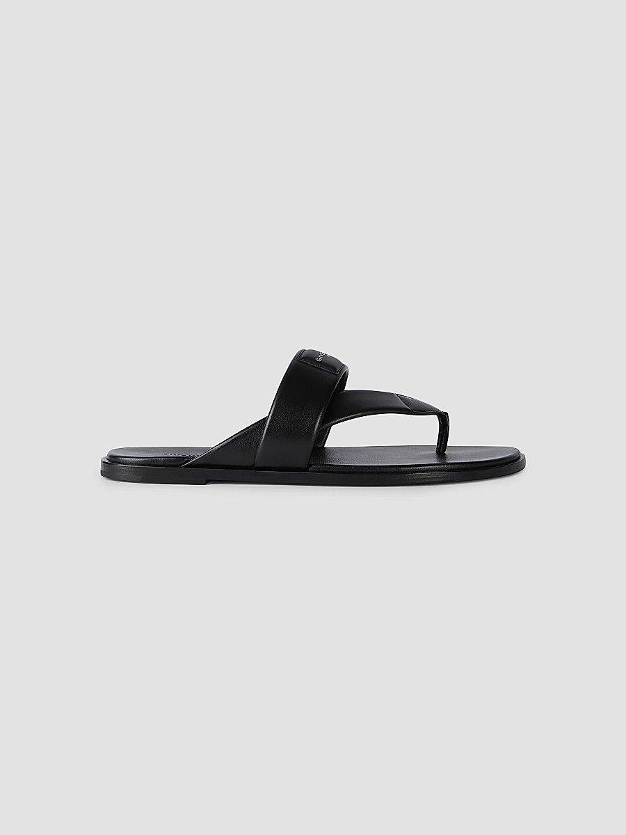 Givenchy Men's Bay Thongs in Leather - Black - Size 13