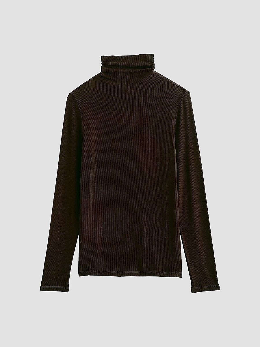 AG Jeans Women's Chels Cotton Turtleneck Sweater - Coffee Bean - Size XS