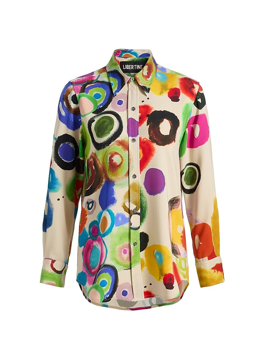 Women's JH Gouache New Classic Shirt - Cream Multi - Size Small