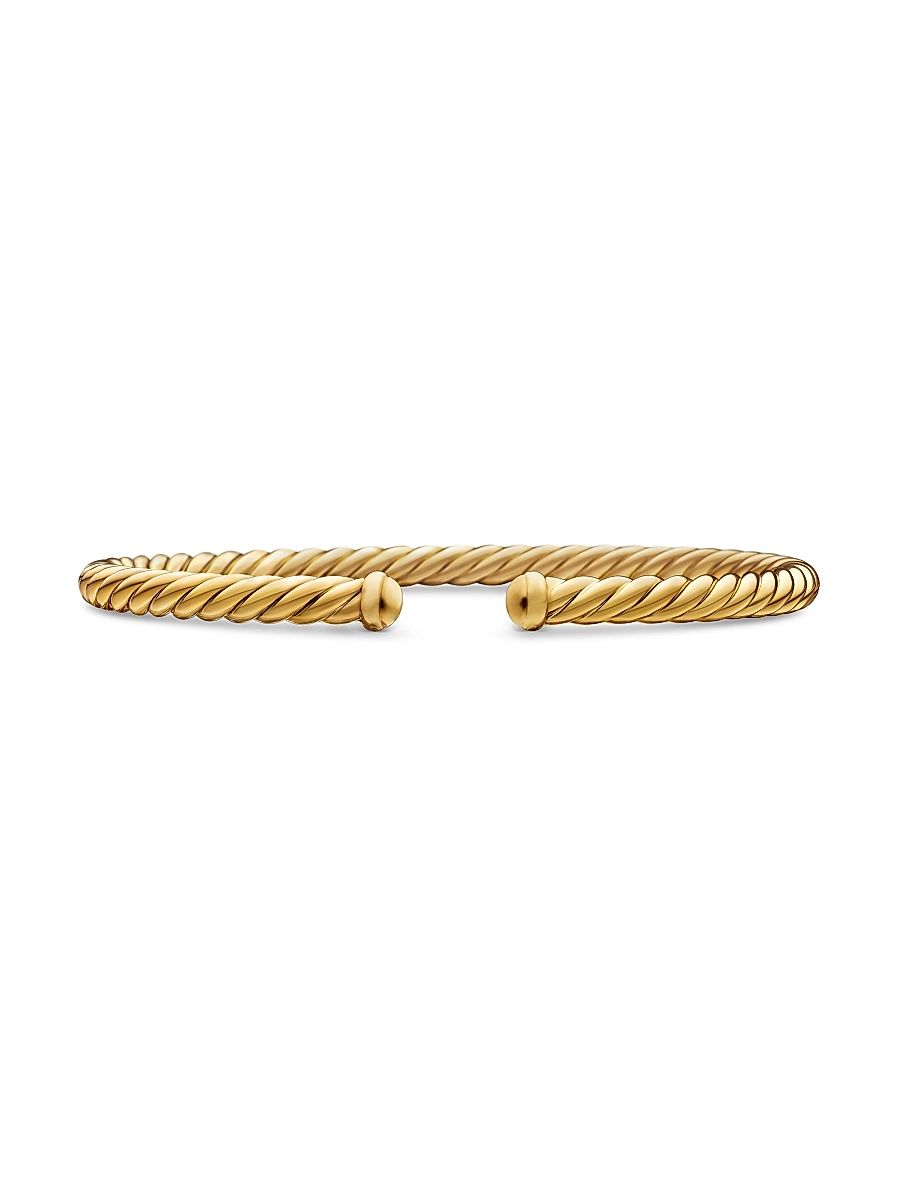 Women's Cable Flex Bracelet in 18K Yellow Gold, 4mm - Gold - Size XS