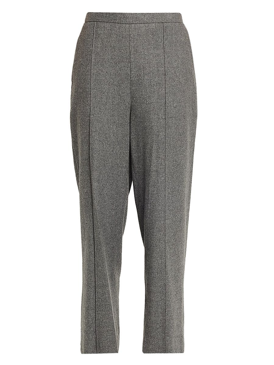 Women's Mid-Rise Wool-Blend Pants - Grey Yellow - Size Small
