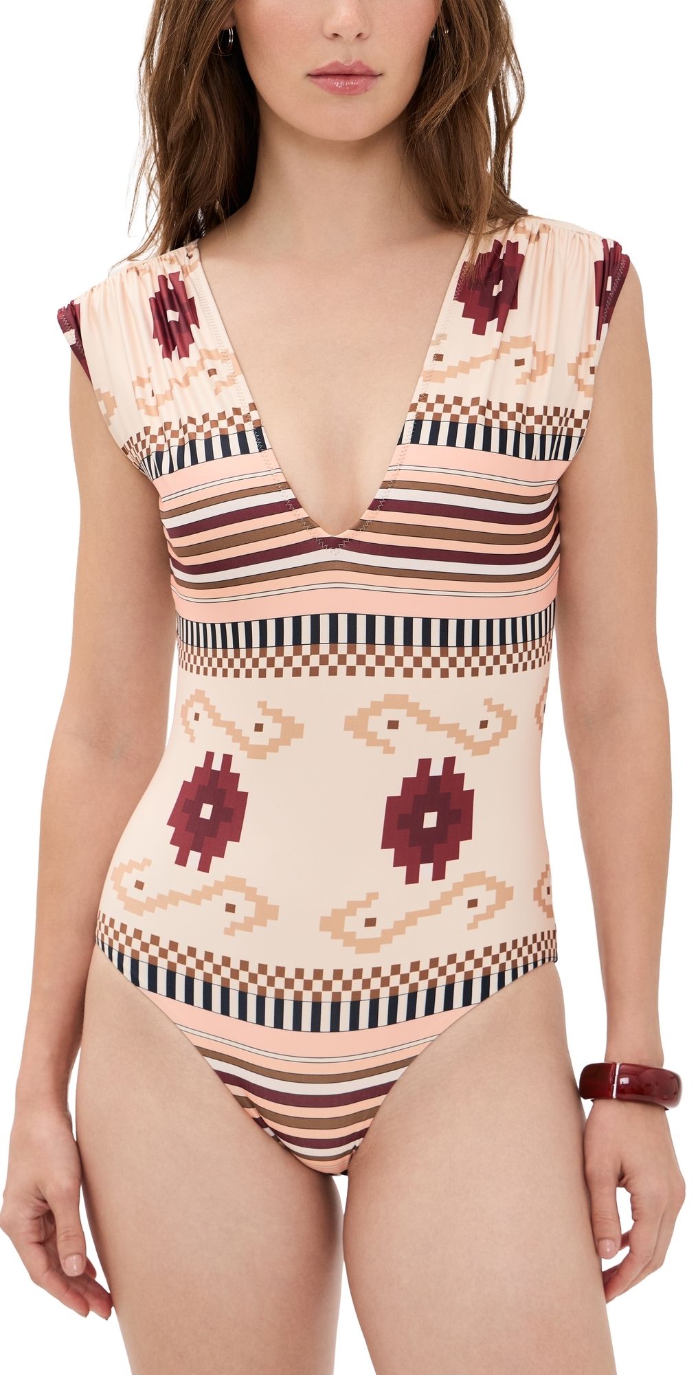 Carolina K Lisette One Piece Multi Chacana Brown L