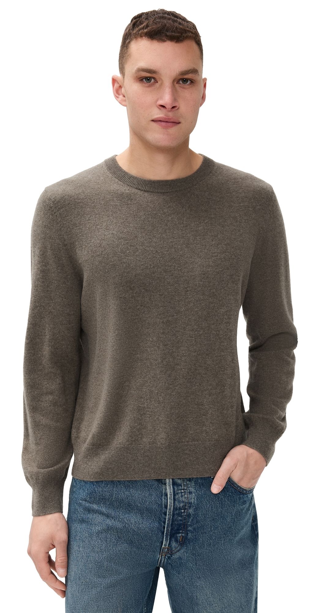 Nili Lotan Julius Cashmere Sweater Army Grey L