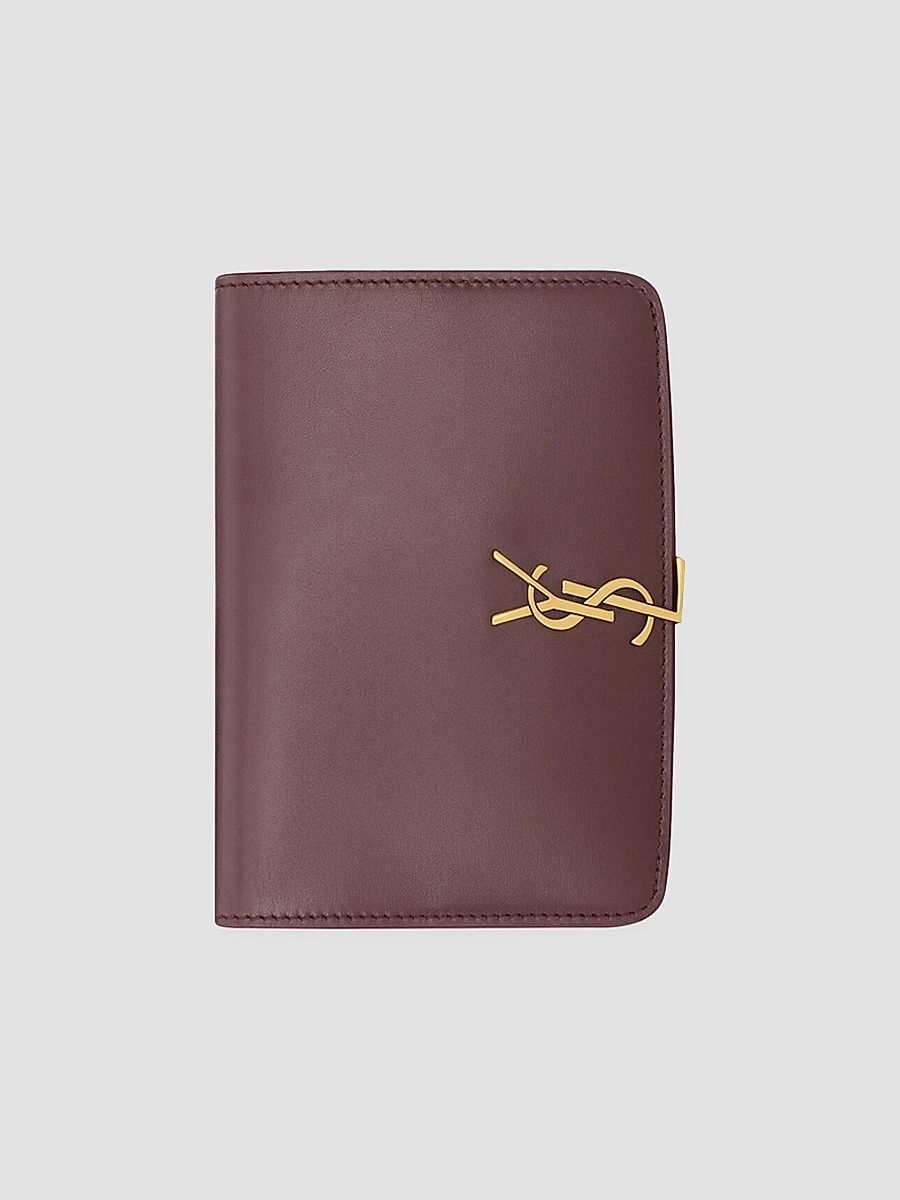 Saint Laurent Women's Voltaire Passport Case - Rouge Cabernet