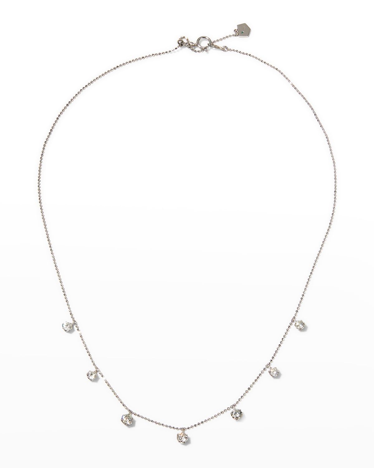 Tiny Floating Diamond Necklace in White