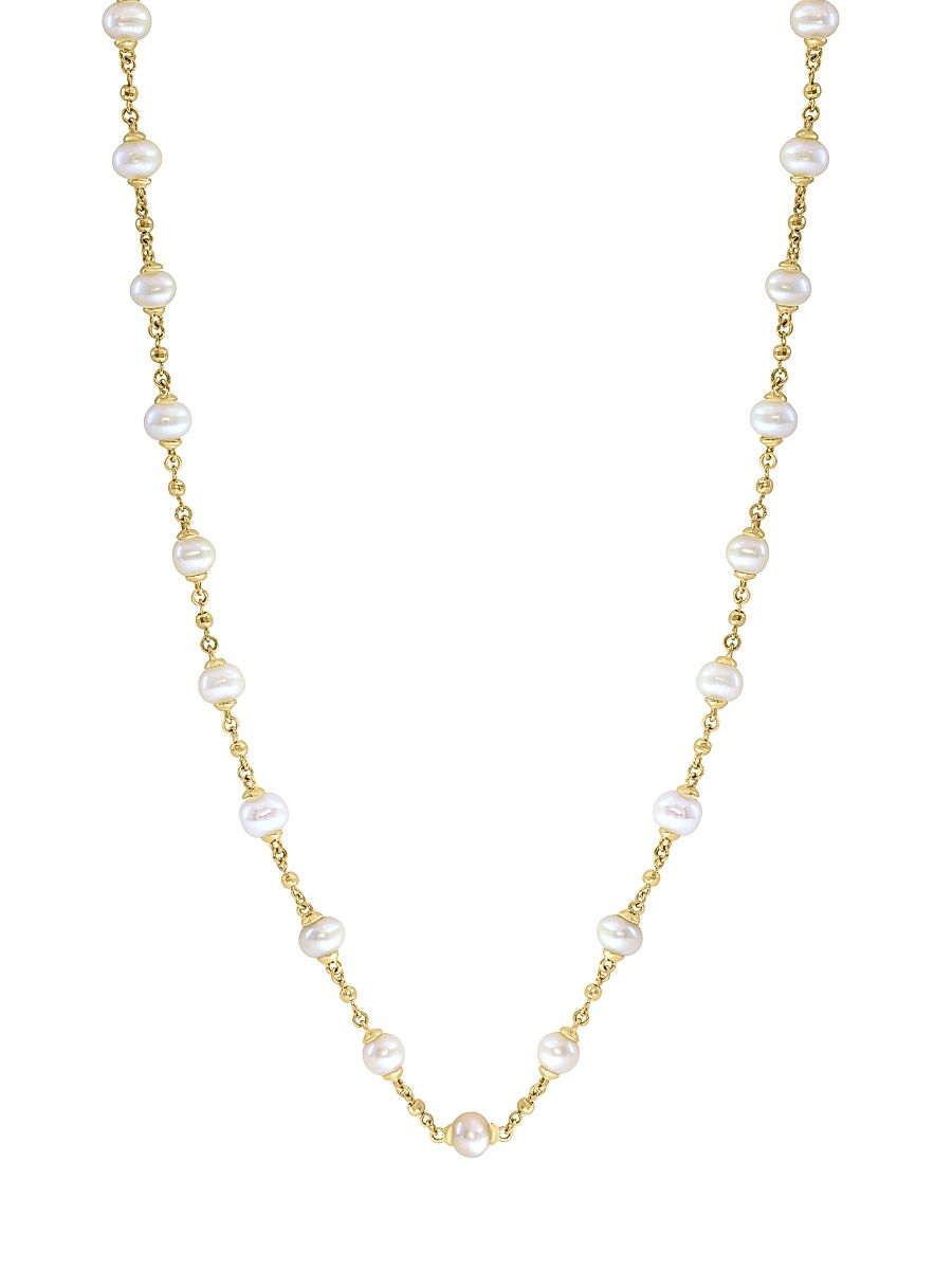 Women's 14K Yellow Gold & Freshwater Pearl Necklace - Yellow Gold