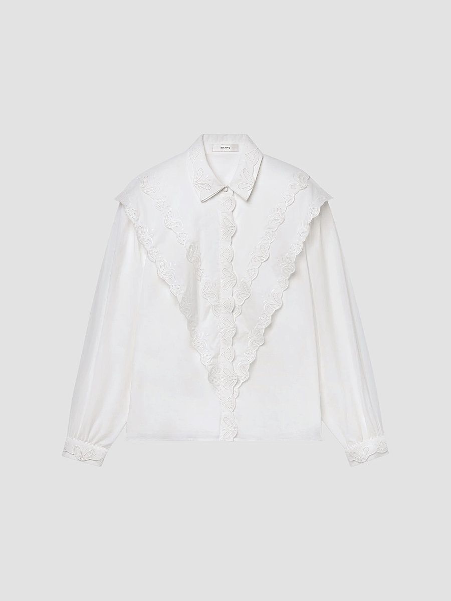 Women's The Poplin Equestrian Shirt - White - Size XL