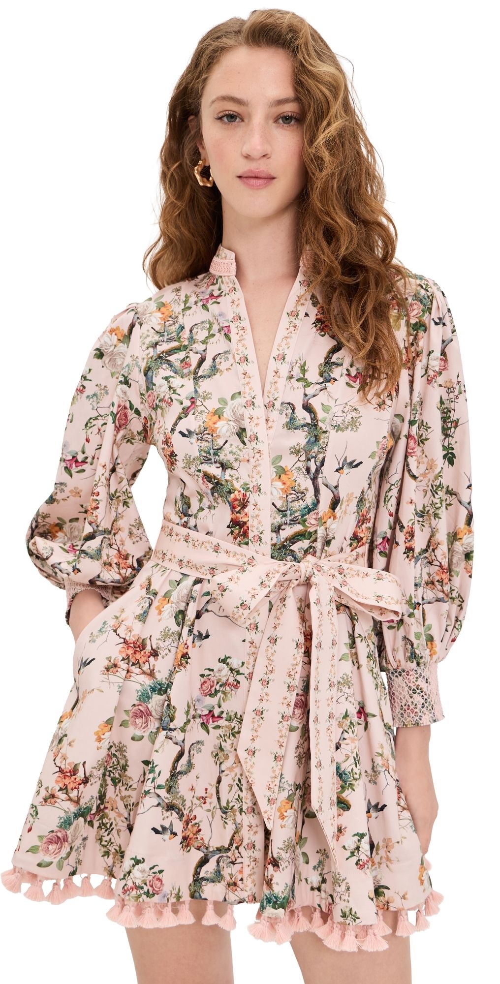 ALICE + OLIVIA Lucy Mini Shirt Dress Sunset Grove English Rose 4