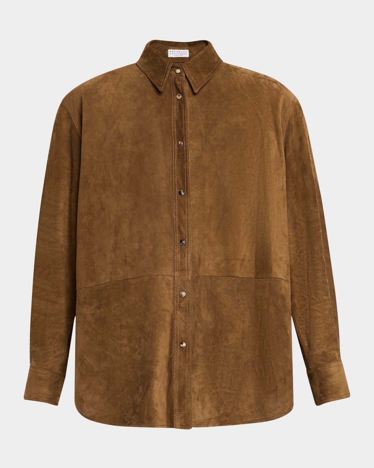 Suede Button-Down Shirt Jacket